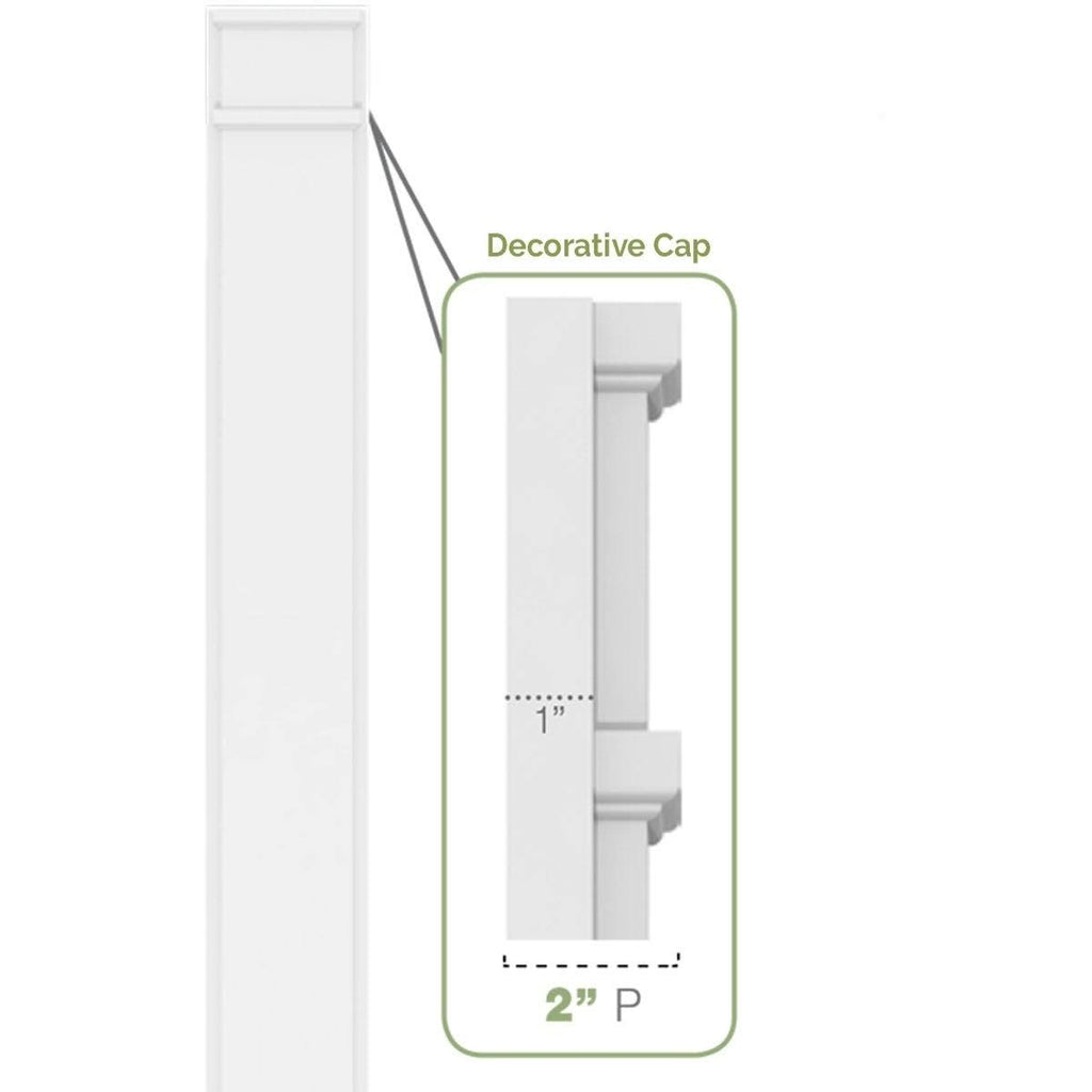 Flat Panel PVC Pilaster with Capital and Base (Pair) K172