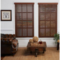 Cut-to-Width Dark Oak 2in. Cordless Faux Wood Blind 45.5in. W x 48in. L Z833245