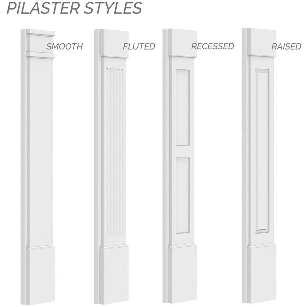 Flat Panel PVC Pilaster with Capital and Base (Pair) K172