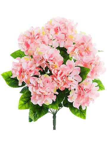 Pink Hydrangea Bush 6 Pieces Q3743