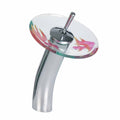 Chrome Heavy Cast Brass Glass Tall Waterfall Faucet O61546