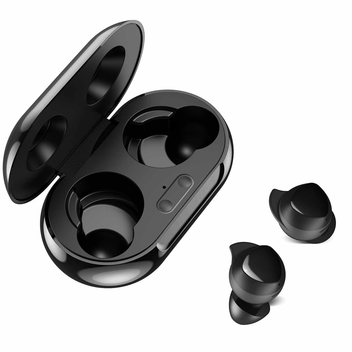 Black True Wireless Earbuds with Active Noise Cancelling Charging Case L482755
