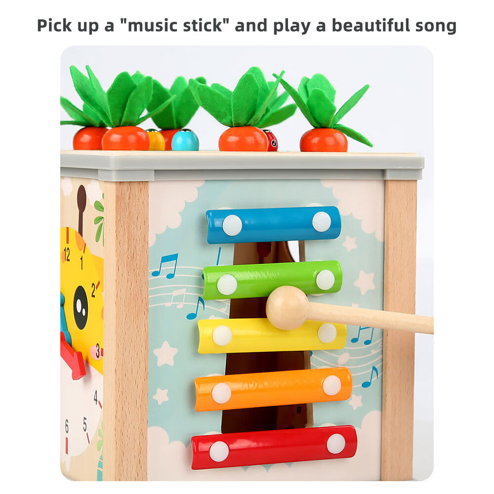 6-in-1 Wooden Blocks Shape Sorter Montessori Toys S222