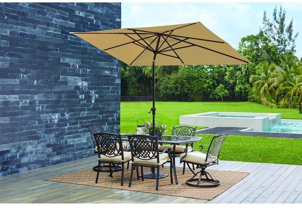 Cafe Aluminum Solar Patio Umbrella Y3678