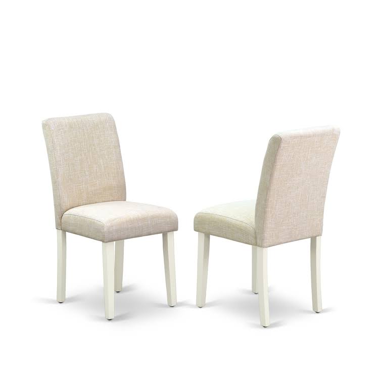 5pc Square Table and Four Parson Chair with Linen Fabric Light Beig N440
