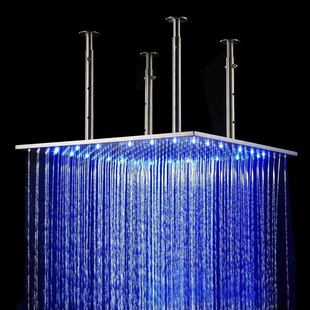 Antique Brass Rainfall LED Shower Set with Handheld Shower V564