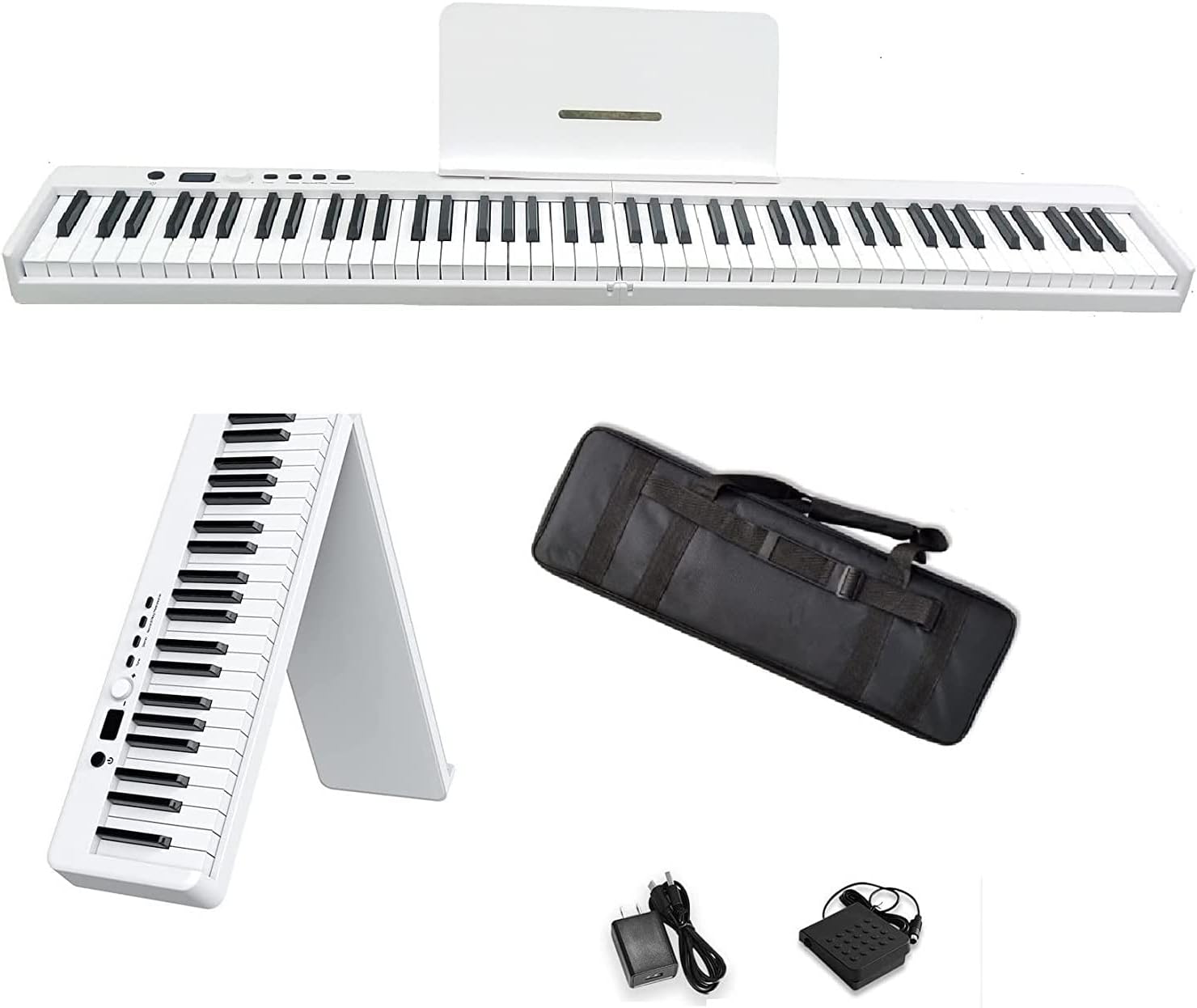 88-Key Foldable Electronic Piano with Semi Weighted Keys T920