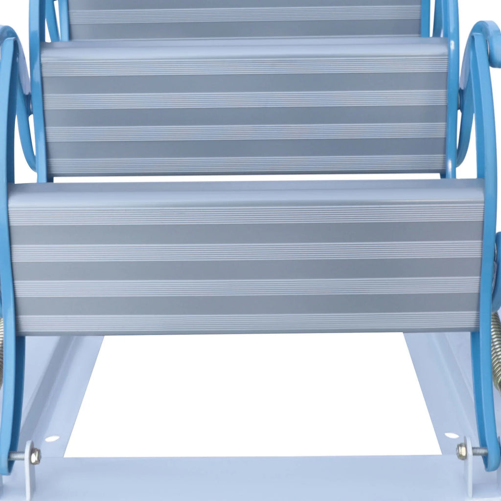 Telescopic Pulldown Attic Ladder with Armrests, 12-Steps Wall-Mounted Retractable Folding Stairs V48436