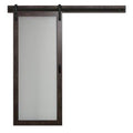 Gray Glass Barn Door with Installation Hardware Kit S499