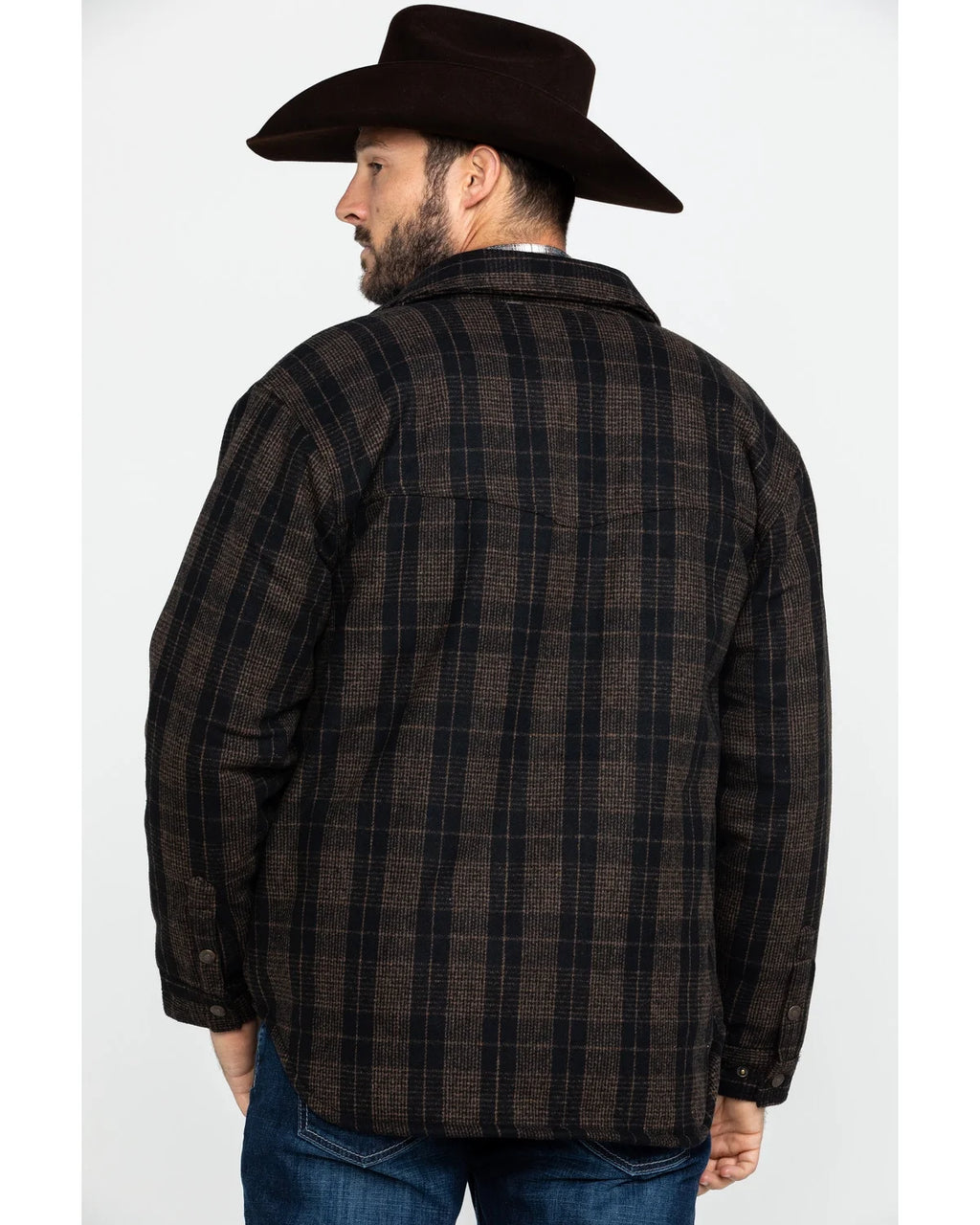Brown Large Snap-Front Jacket D941