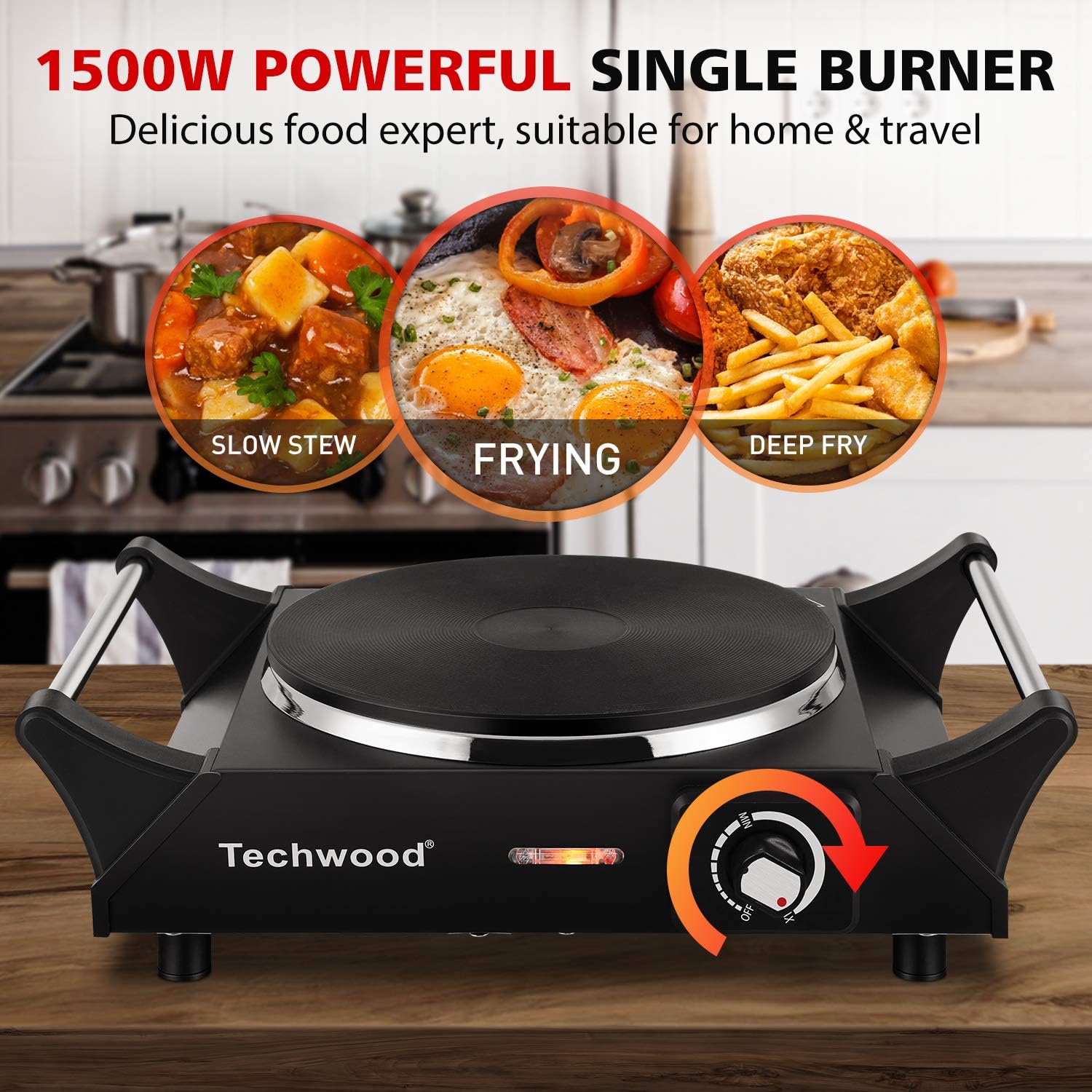 1500W Portable Electric Single Burner Hot Plate W74561