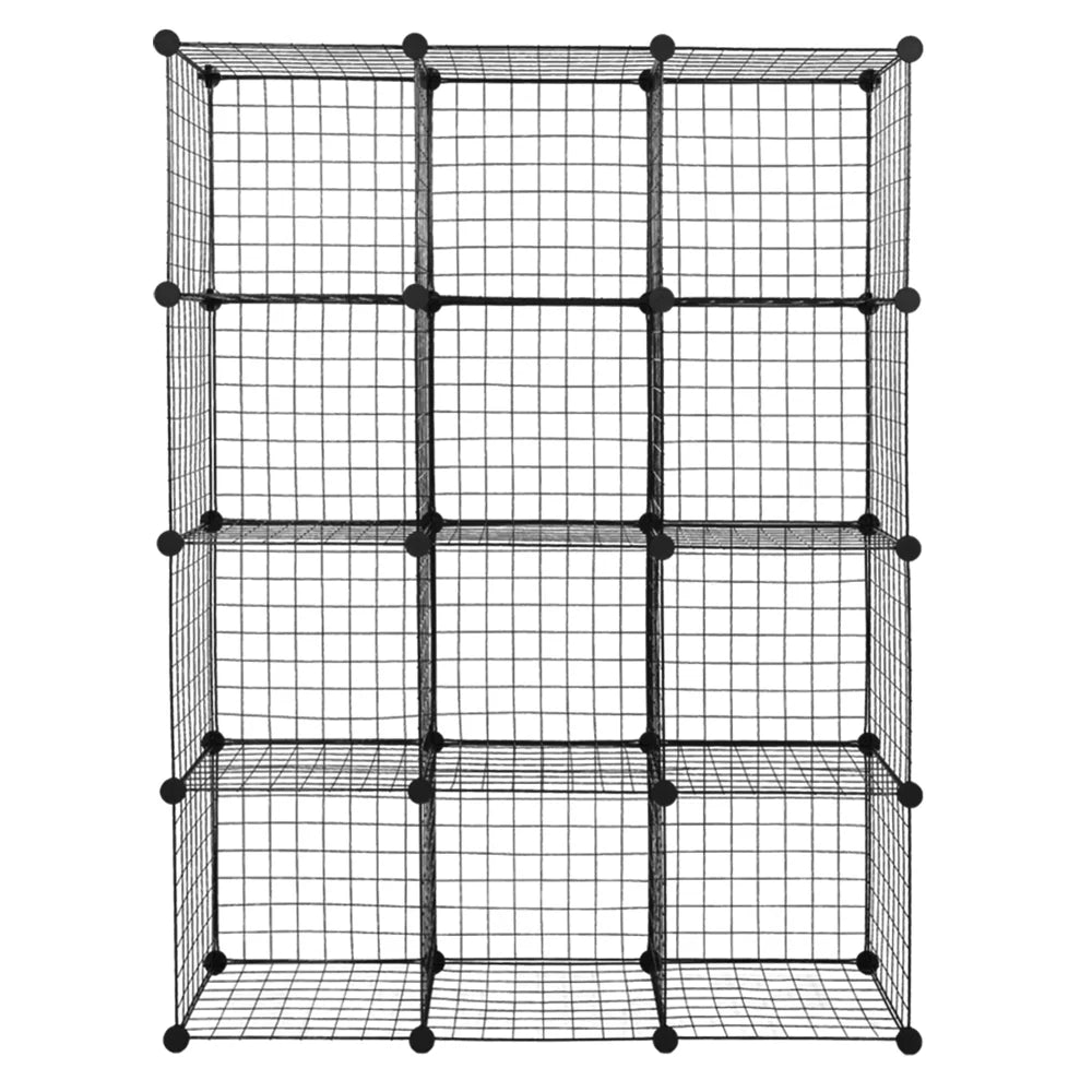 12-Cubes Metal Grid Storage Shelves Organizer N97690