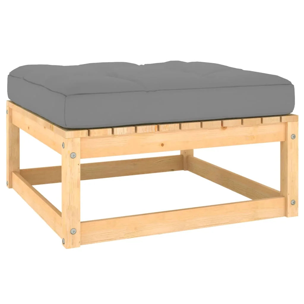 2 Piece Patio Lounge Set with Cushions Solid Wood Pine E983707