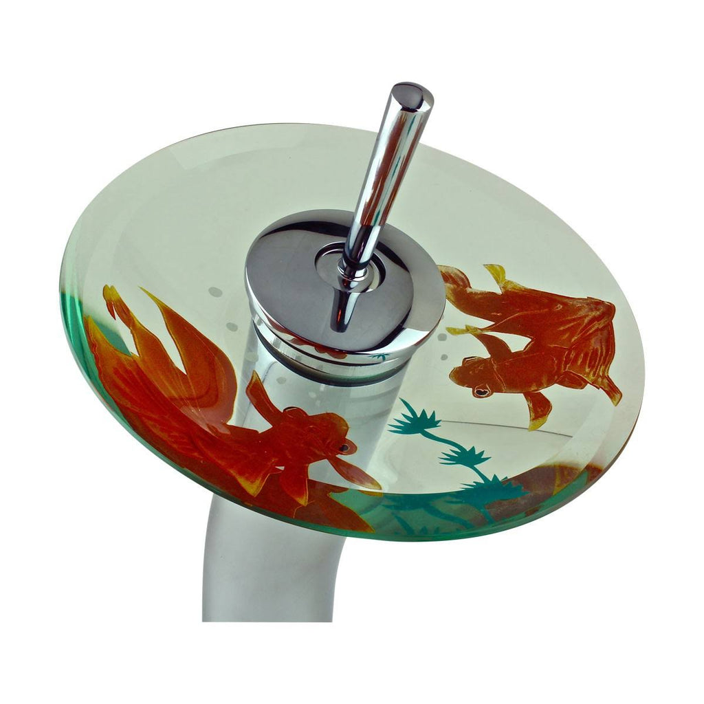 Chrome Heavy Cast Brass Glass Tall Waterfall Faucet O61546