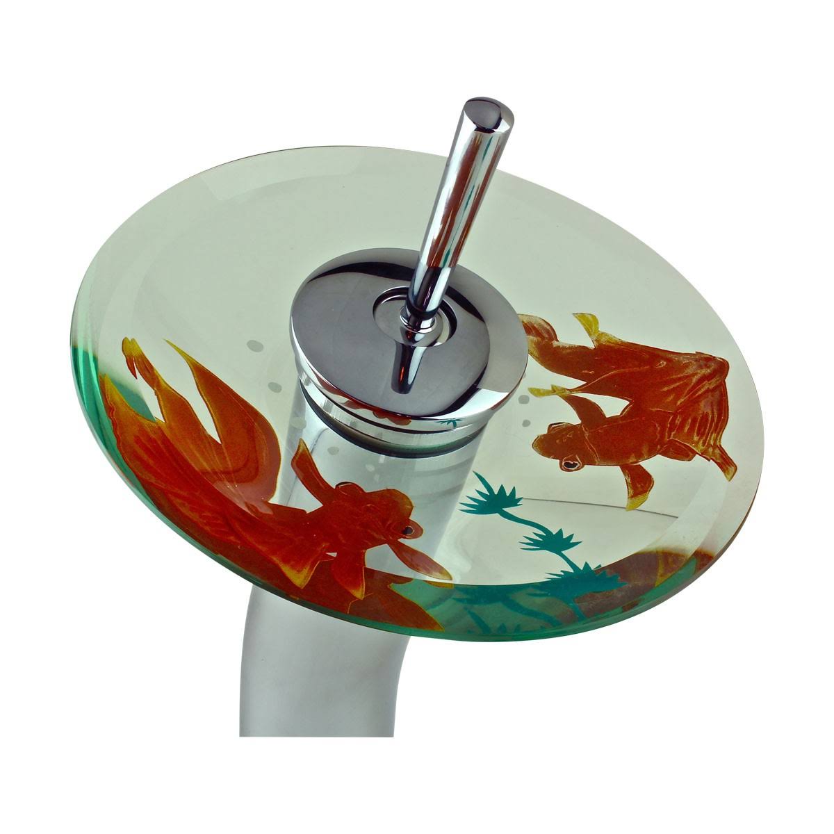 Chrome Heavy Cast Brass Glass Tall Waterfall Faucet O61546