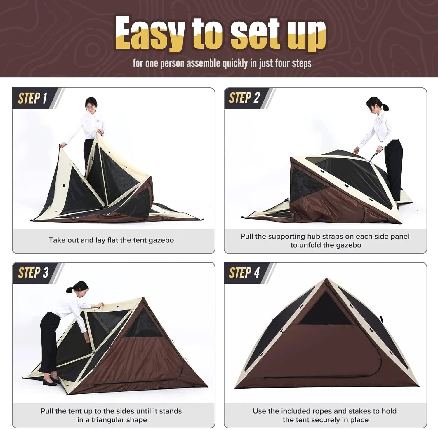 Beige Coffee 7x7 Screen House Camping Tent K291018