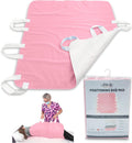 Waterproof Reusable Incontinence Bed Pad with 6 Handles, 34” x 36” (2-Pack Pink) M670538