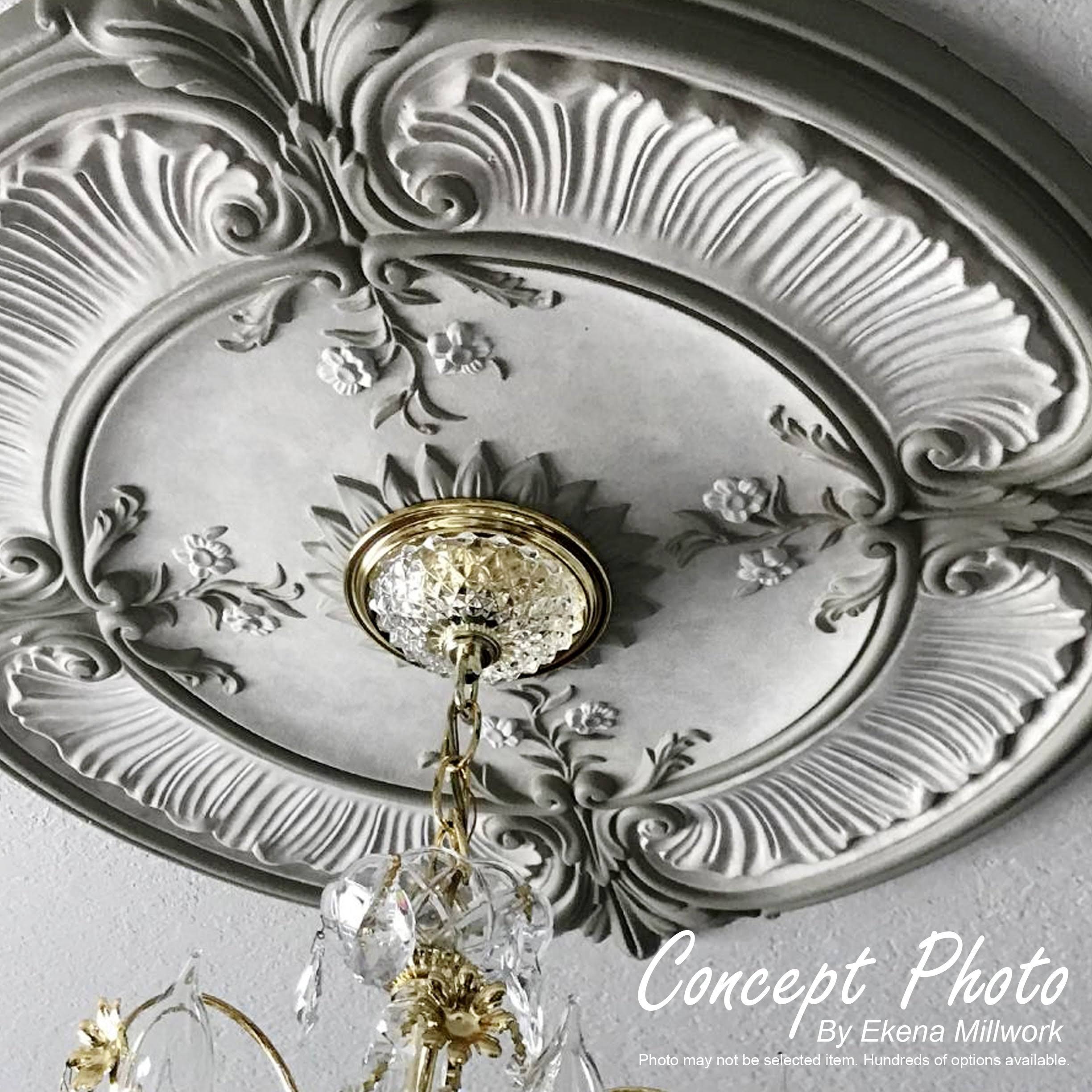 Hand-Painted Pale Gold Ceiling Medallion O99537