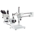 3.5X-45X Simul-Focal Stereo Zoom Microscope on Dual Arm Boom Stand L5226