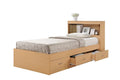 Twin-size Captain Bed with 3-Drawers and Headboard in Beech W8425