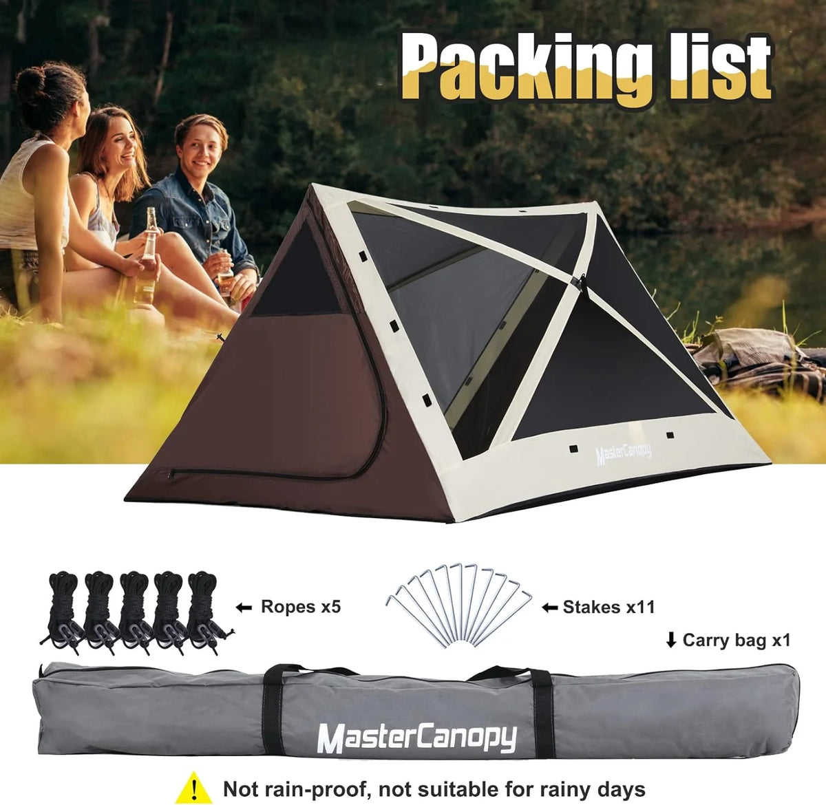 Beige Coffee 7x7 Screen House Camping Tent K291018