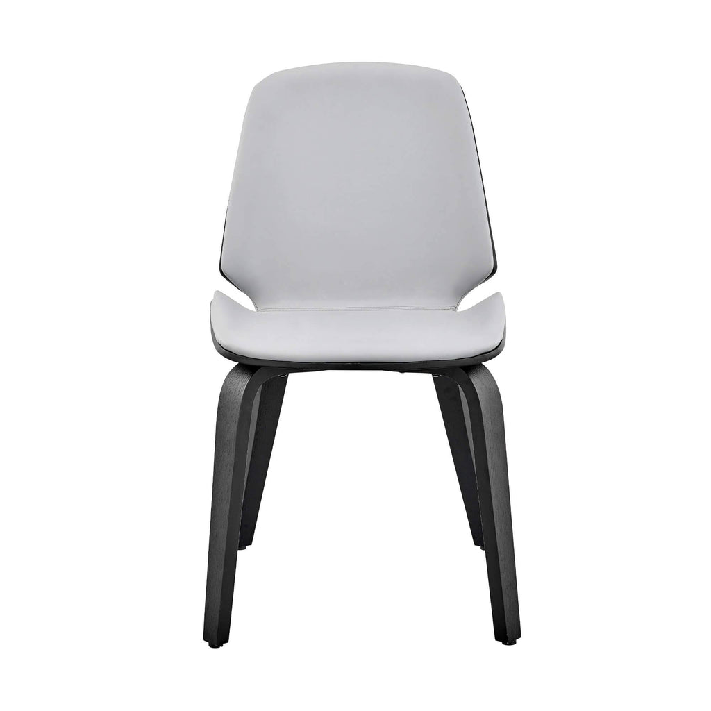 Gray Faux Leather and Walnut Wood Accent Chair M2550