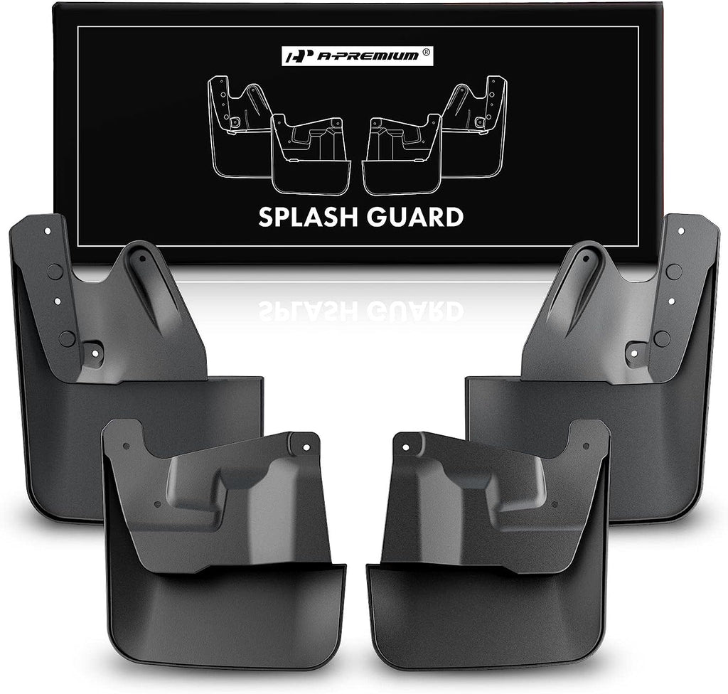Set of 4 Black Mud Flaps with Hardware Kits B6918