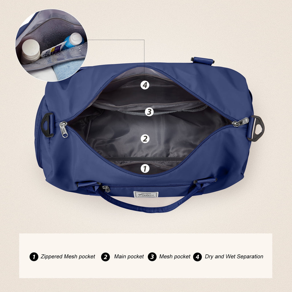 Waterproof Travel Duffel Bag with Shoes Compartment and Wet Pocket H7178