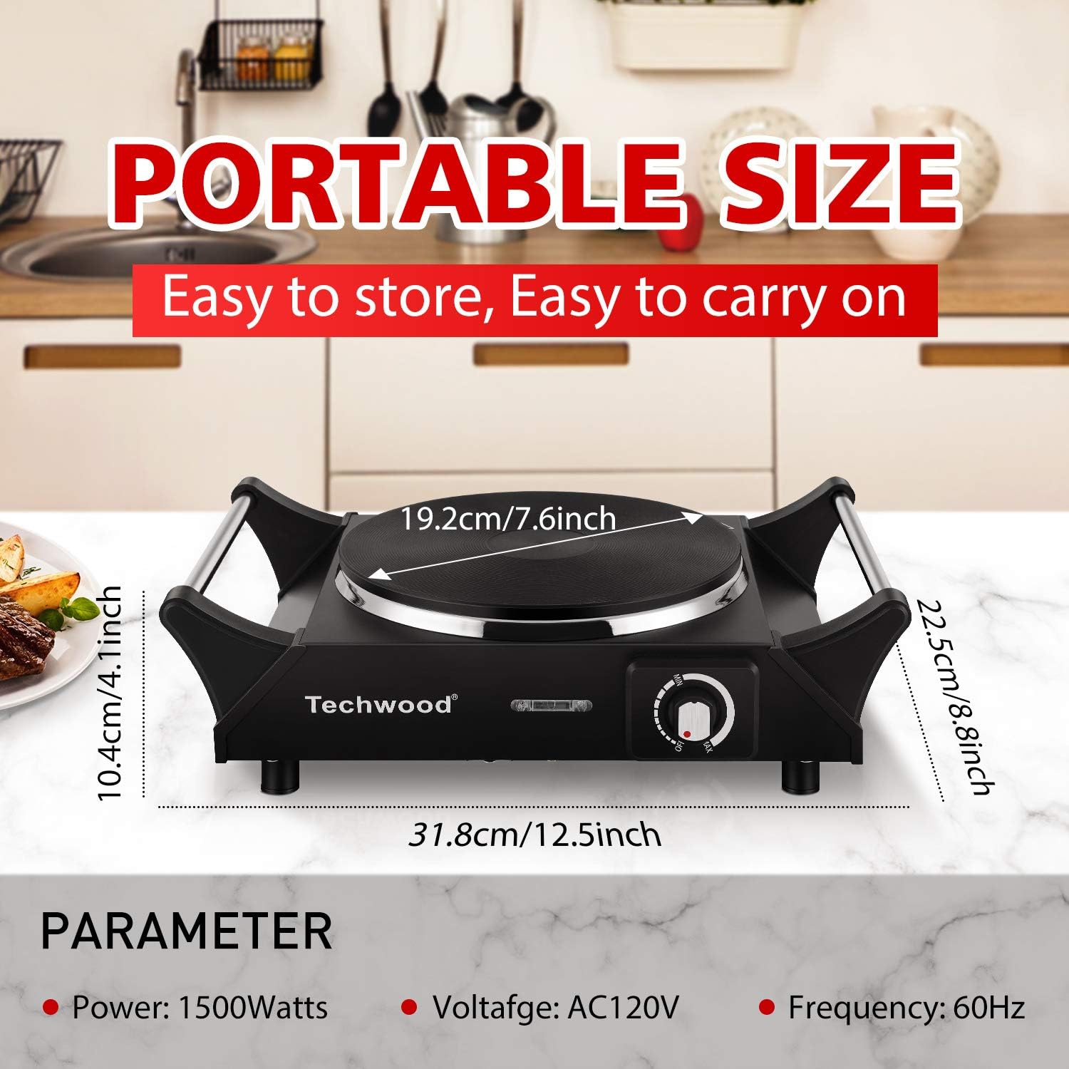 1500W Portable Electric Single Burner Hot Plate W74561