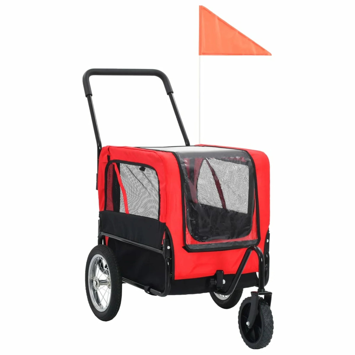 2-in-1 Pet Bike Trailer & Jogging Stroller Red and Black L691