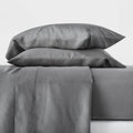 California King 100% Washed Hemp Solid Sheet Set Dark Gray M29451
