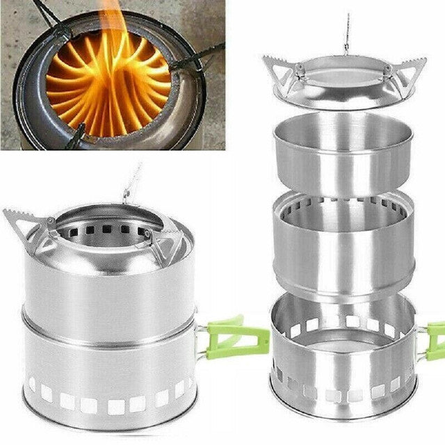 Portable Folding Wood Burning Camping Stove H5595