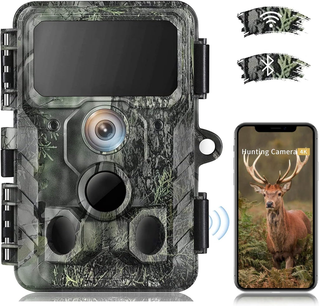 4K 30MP Trail Camera with Night Vision, 120° Wide Angle, IP66 Waterproof O243091