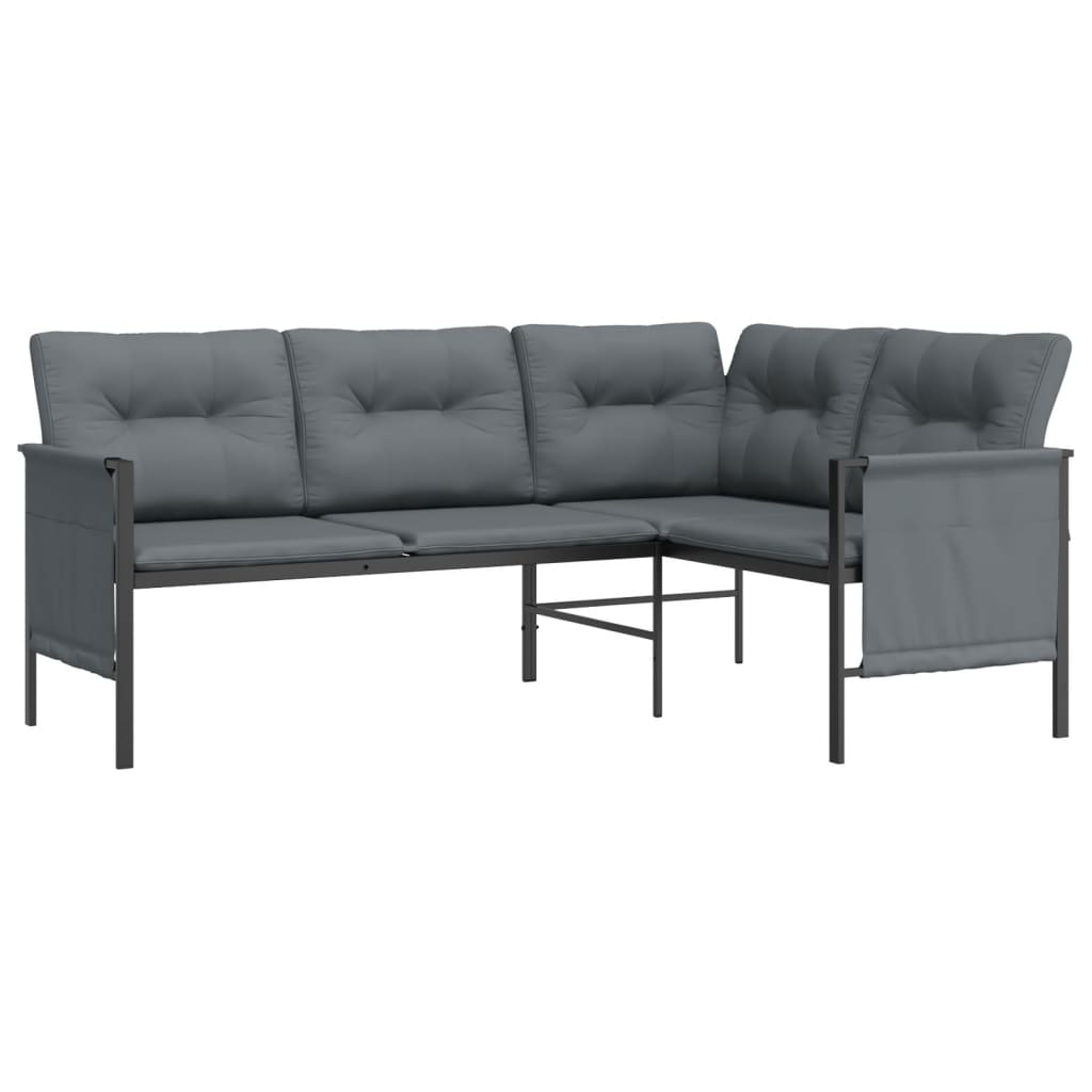 Anthracite Steel and Textilene Patio Corner Sofa K7590