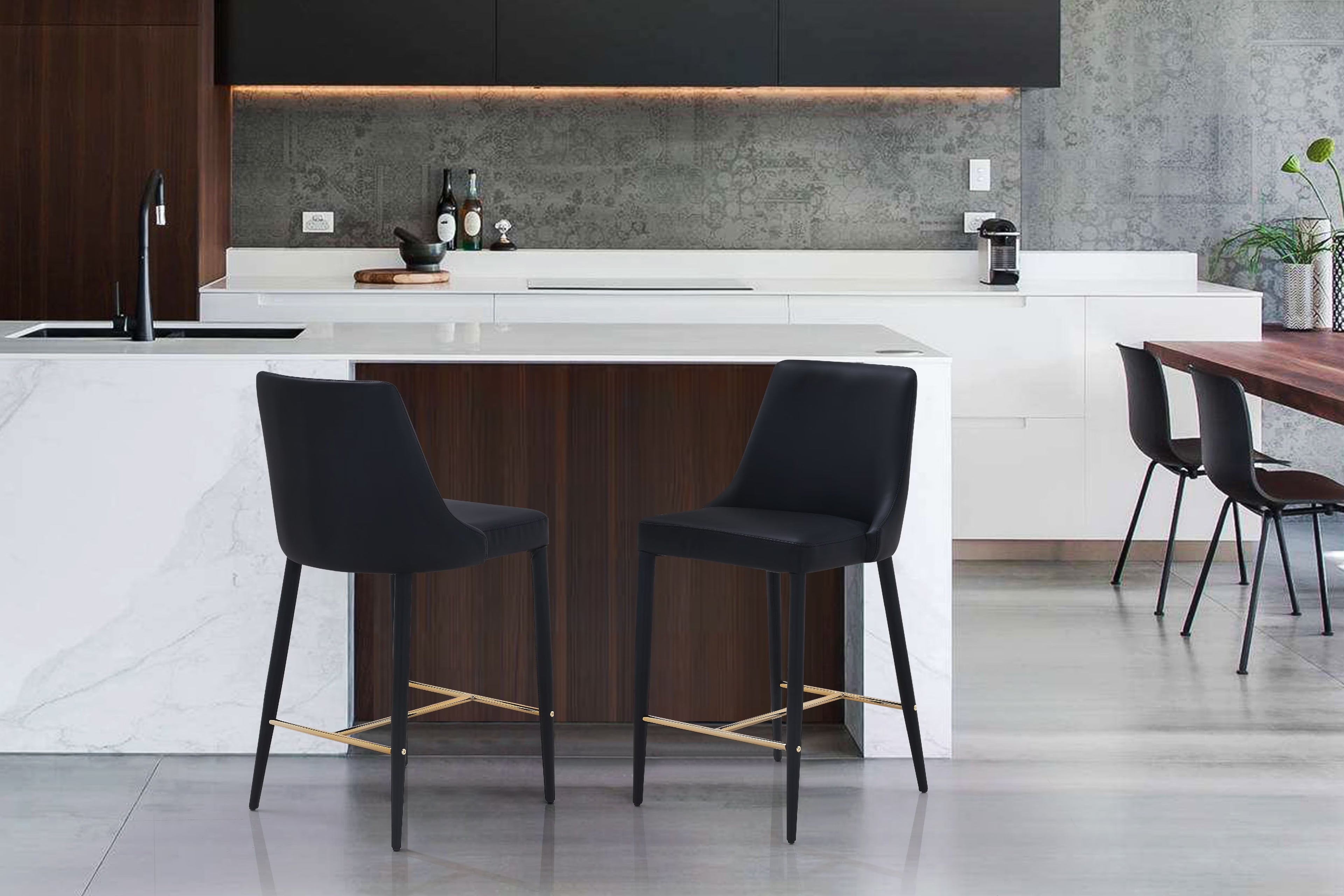 PU Leather Upholstered Counter Stool W196
