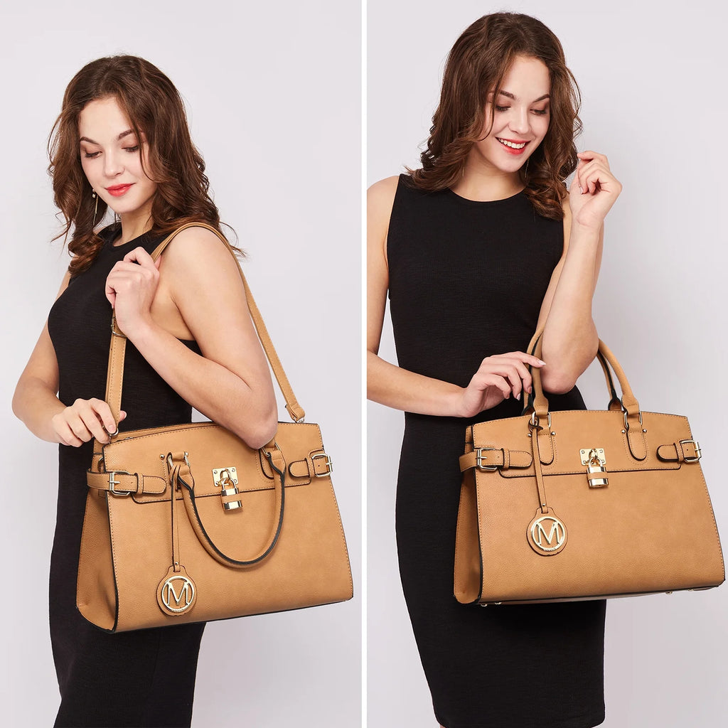 Satchel Handbags Shoulder Tote Top Handle Bags with Matching Wristlet Wallet A92143