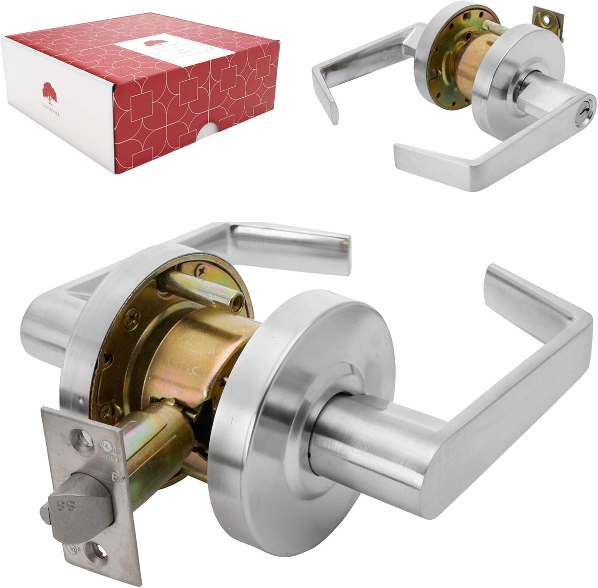 Commercial Door Handle Privacy Lock, Grade 2, Nickel Chrome Y992
