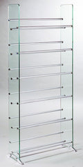Clear/Silver Glass CD/DVD Rack V8454
