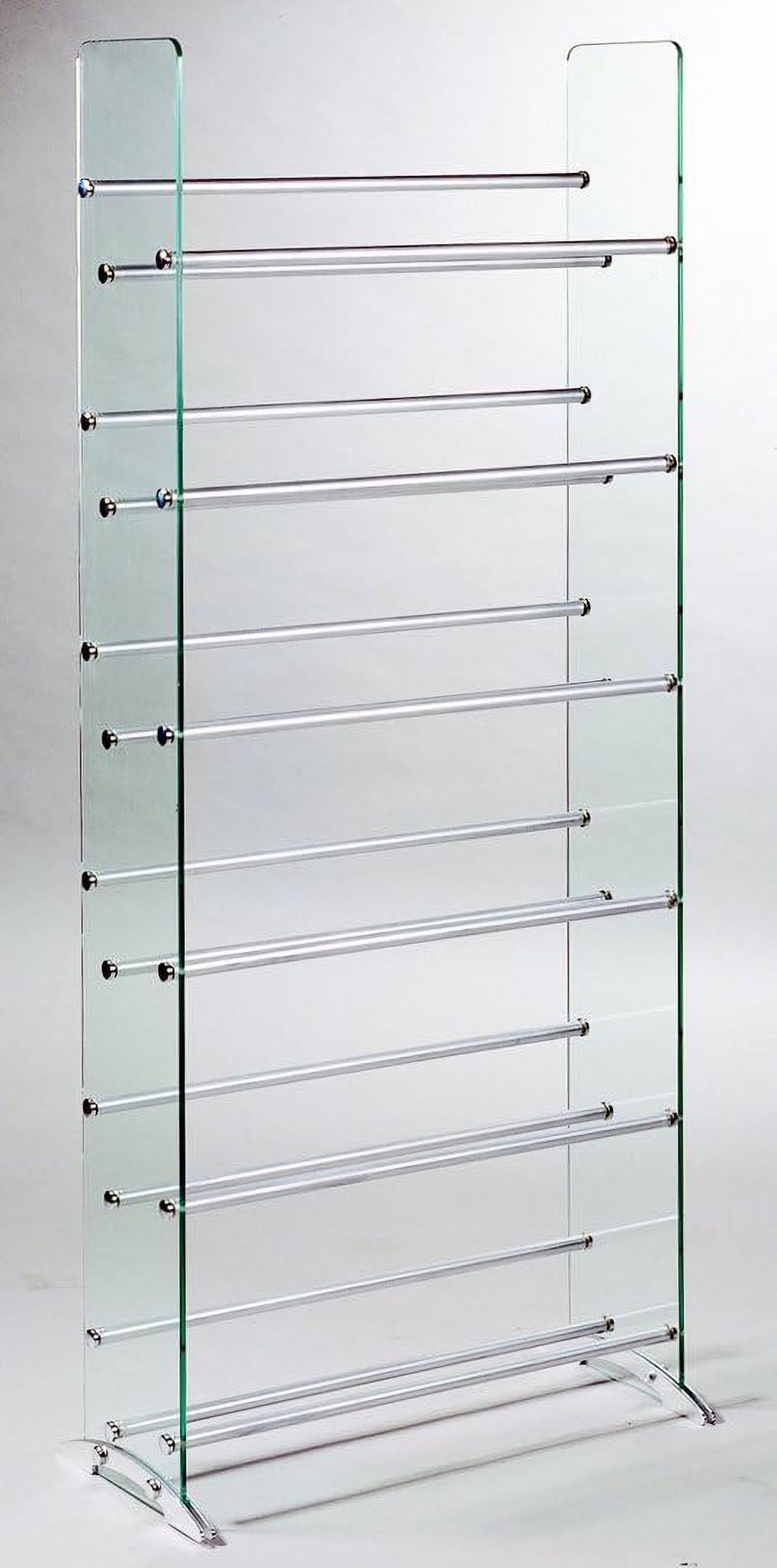 Clear/Silver Glass CD/DVD Rack V8454