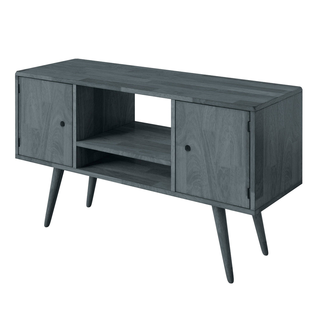 White Wash Wood Entertainment Cabinet with Doors O62568