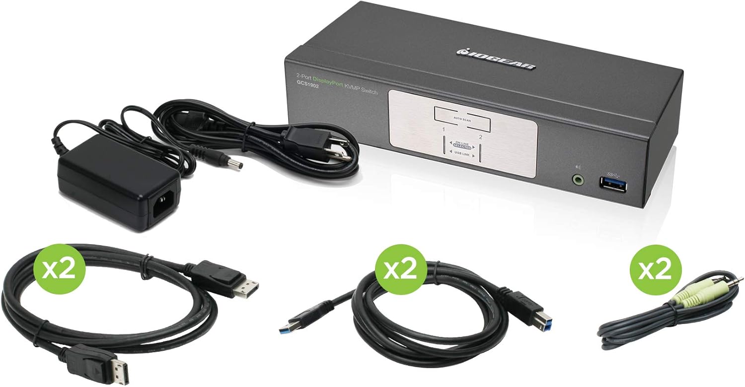2-Port 4K UHD DisplayPort KVMP Switch with USB 3.0 Hub X283