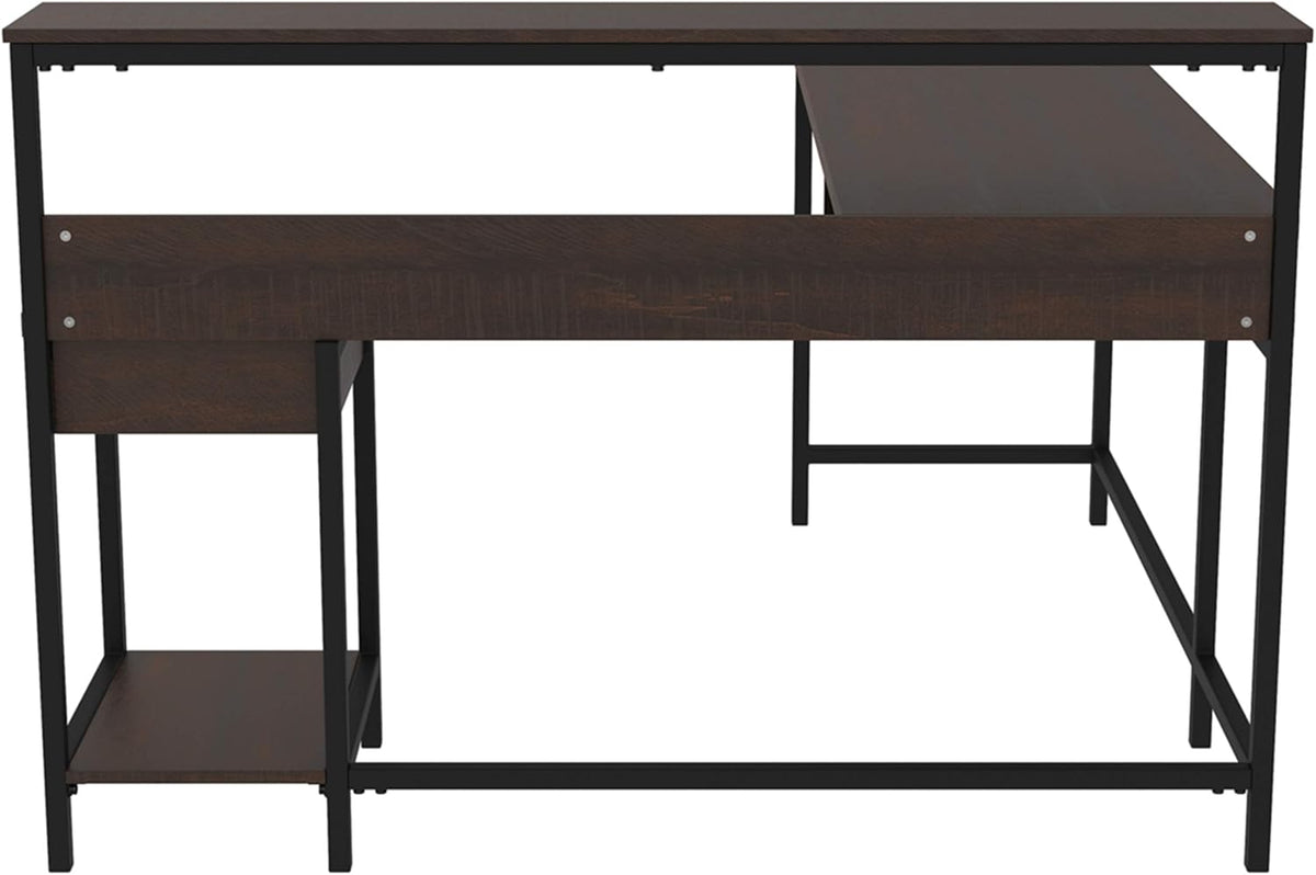 Warm Brown L-Shaped Home Office Desk F68253