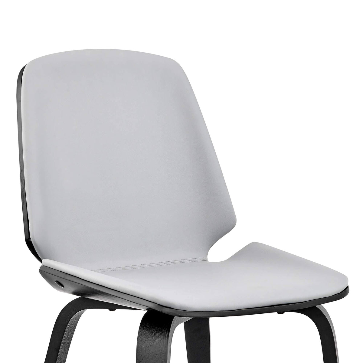 Gray Faux Leather and Walnut Wood Accent Chair M2550