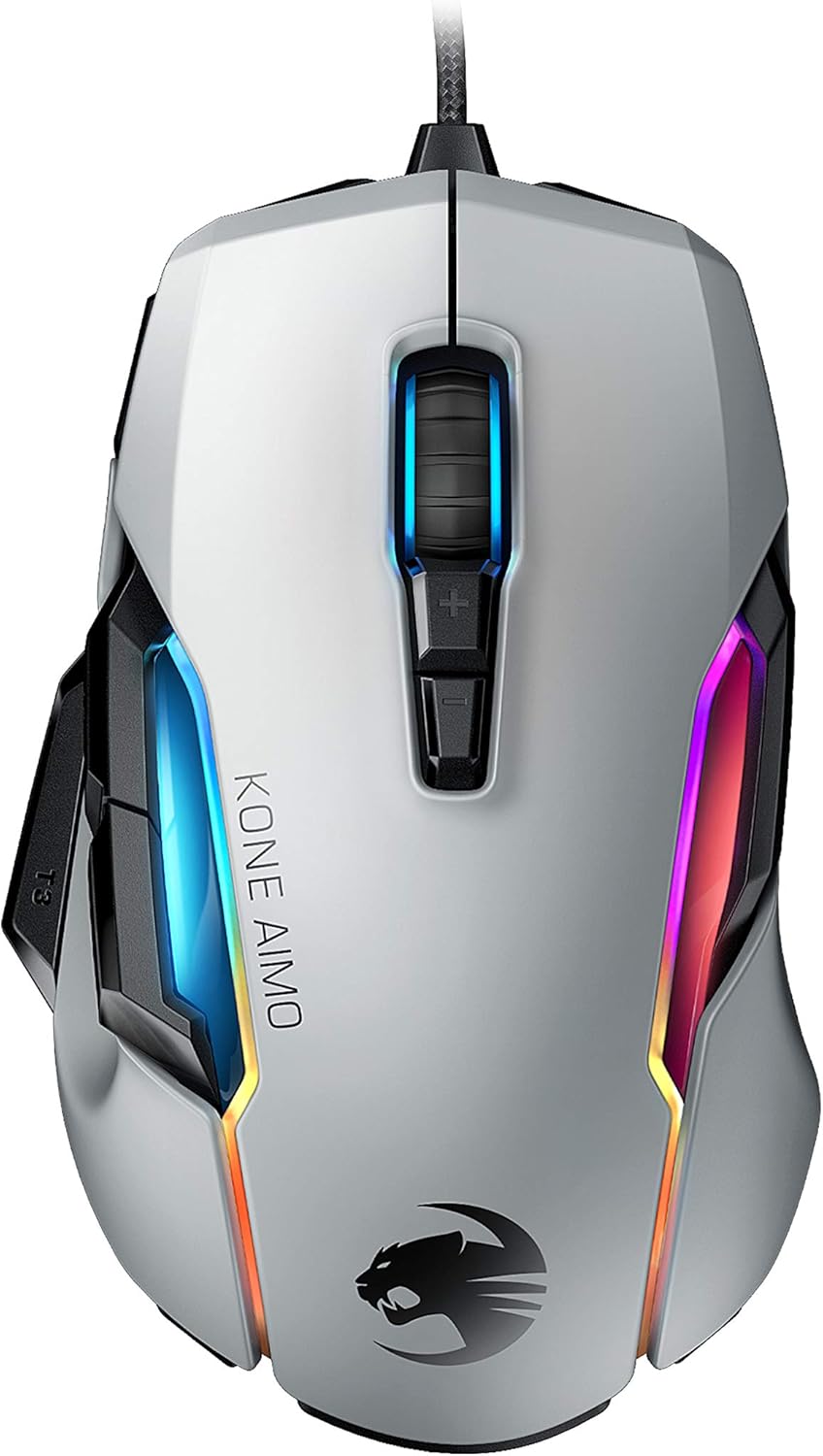 White Ergonomic Wired Gaming Mouse with RGB Lighting V8400