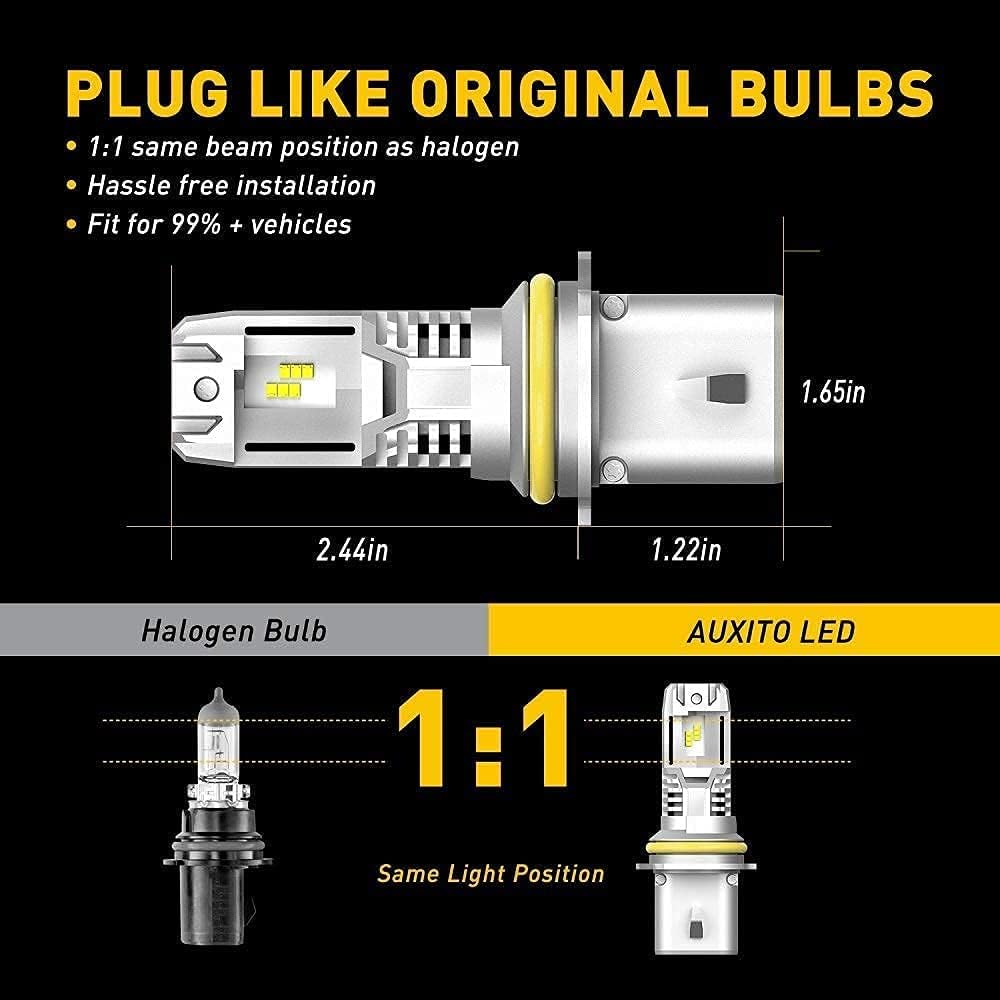 9007 HB5 LED Headlight Bulbs & H11 H8 H16 LED Fog Light Bulbs Pack of 2 J593
