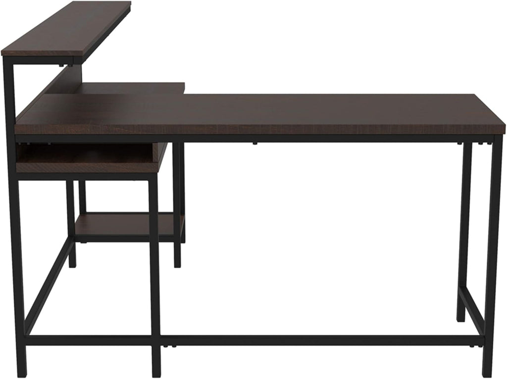 Warm Brown L-Shaped Home Office Desk F68253