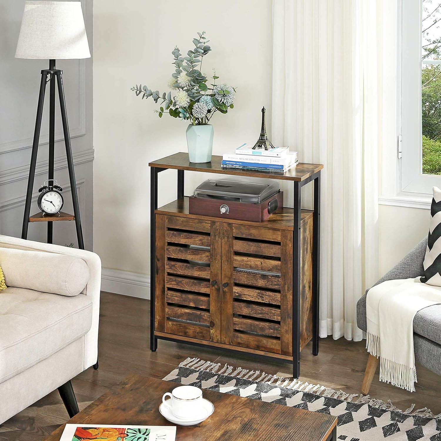 Rustic Brown Standing Cabinet with Shelf T2725