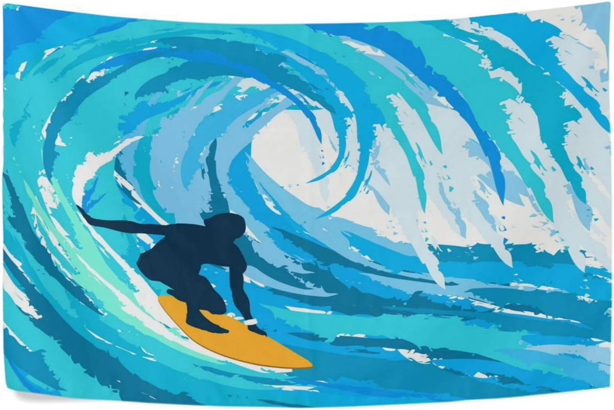 Watercolor Surfing Tapestry 90" x 60" K942818