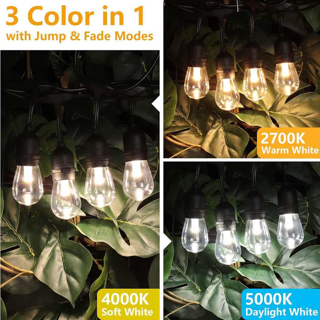 48FT Waterproof Dimmable LED String Lights with Remote D735357