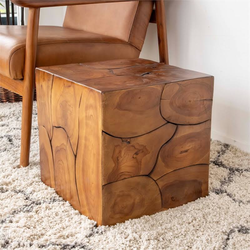 Teak Wood Stool-Ottoman Y55587